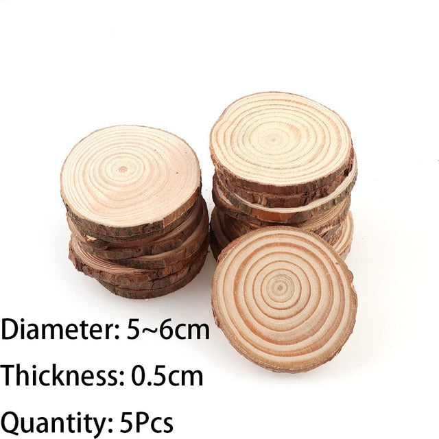 3-16CM Thick Natural Pine Round Unfinished Wood Slices Circles With Tree  Bark Log Discs DIY Crafts Wedding Party Painting 1-10pc - AliExpress