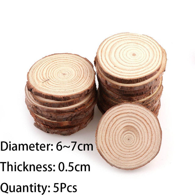 3-16CM Thick Natural Pine Round Unfinished Wood Slices Circles With Tree  Bark Log Discs DIY Crafts Wedding Party Painting 1-10pc