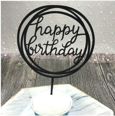 Happy Birthday Cake Topper Acrylic Letter Cake Toppers Party