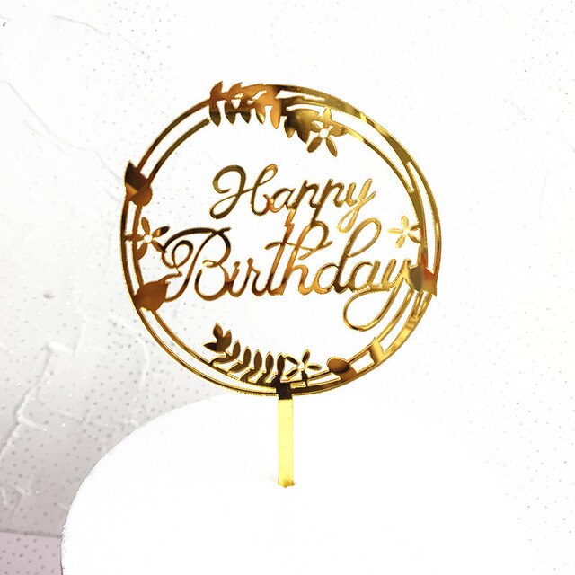 Buy Party Time Round Shape Cursive Happy Birthday Acrylic Golden Color Happy  Birthday Cake Topper for Birthday Decoration/Happy Birthday Cake Decoration  Item - Cake Topper Online - Shop Home & Garden on