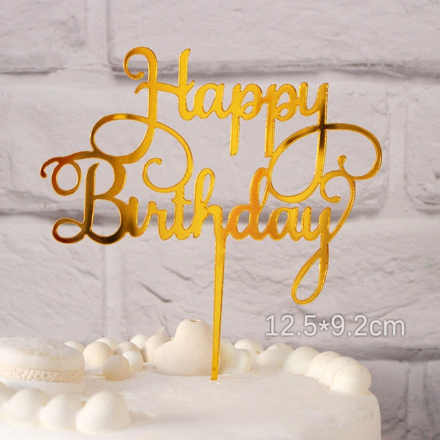 33 Designs Happy Birthday Cake Topper Acrylic Letter Toppers Party