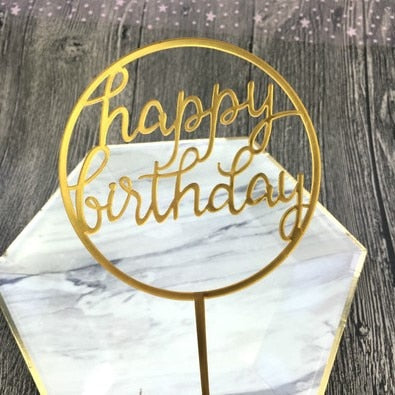 33 Designs Happy Birthday Cake Topper Acrylic Letter Toppers Party